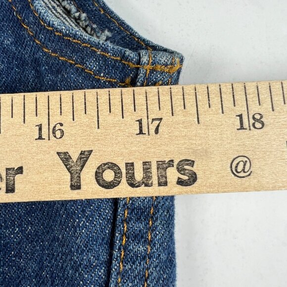 VTG 80s Levis Denim Vest Women Small Dark Blue Sleeveless Jean Jacket Orange Tab - Picture 9 of 10